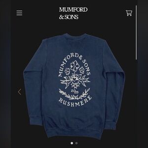 MUMFORD & SONS RUSHMERE (2025) NAVY PUFF PRINT CREWNECK  Unisex size (M)
